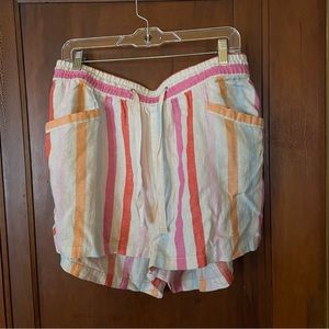 GAP linen blend shorts striped